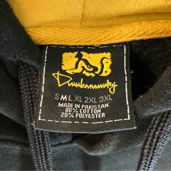 Vintage Drunk Munky Hooded Sweatshirt Skater Grunge Hip Hop - Picture 7 of 7